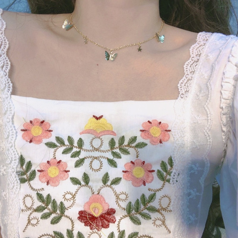 gold star butterfly necklace